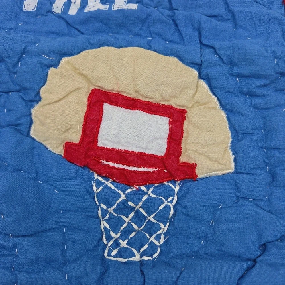 NEW Pottery Barn Kids Athletic Quilted Bedding SMALL SHAM Boys Basketball Theme